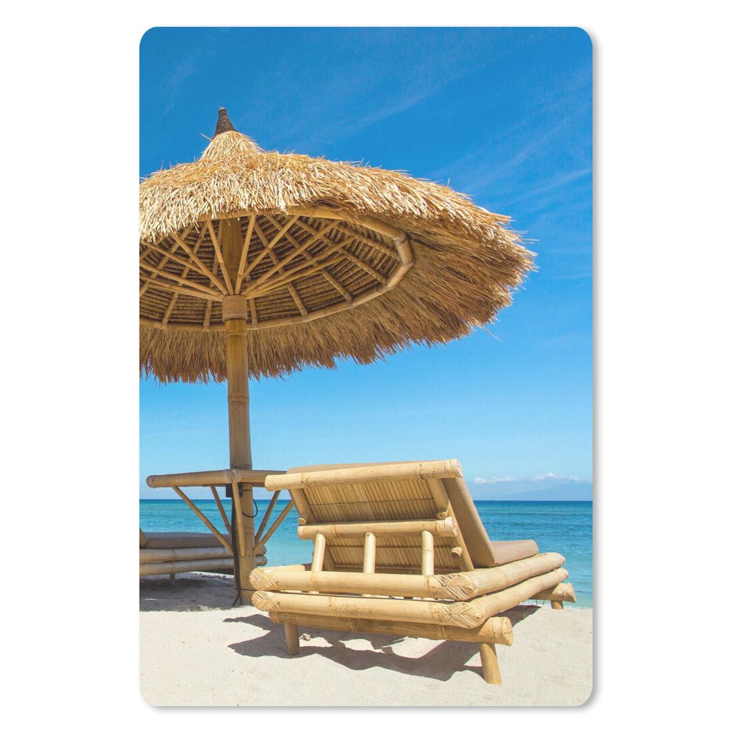 MuchoWow Mauspad Mousepad Strandkorb - Strand - Sonnenschirm - Meer - Sommer 18x27 cm - Mousepads - Maus Mat - Pad - Mausunterlage