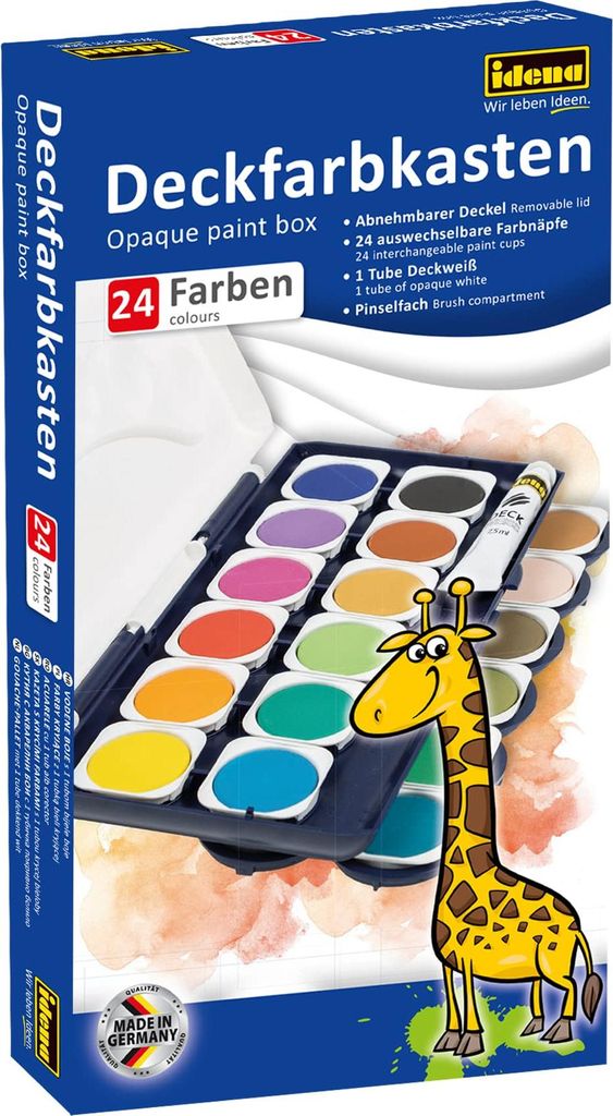 Idena Deckfarbkasten 24er 1 Tube Deckweiß Produktbild 