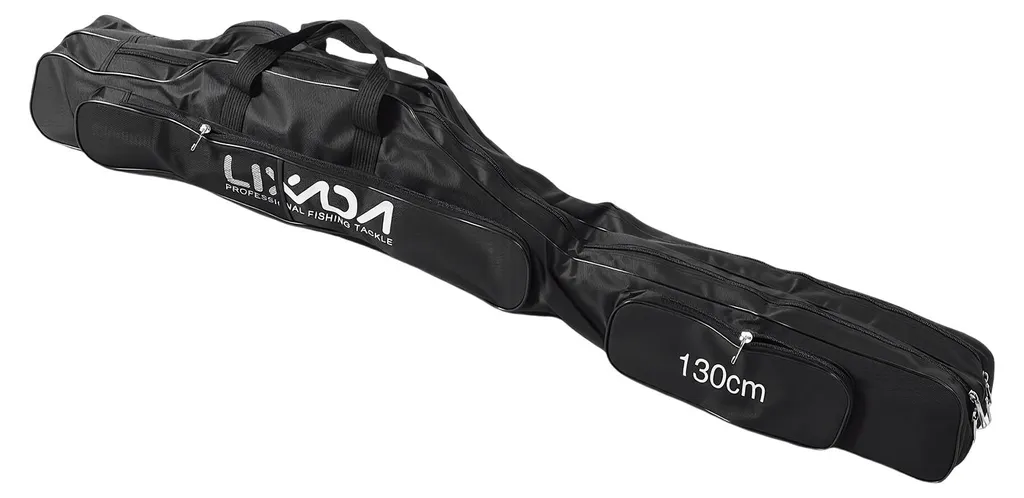 Fourreau de pêche 130 cm portable avec grands compartiments de rangement