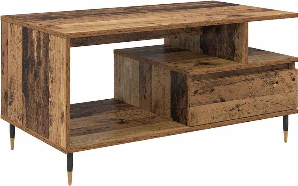 Couchtisch mit Schubladen Altholz 90 x 49 x 45 cm Holzwerkstoff