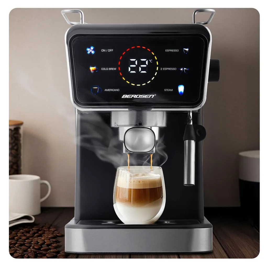 Cafetière à levier 20 bars Berdsen BD-771 noir : expresso authentique - 5