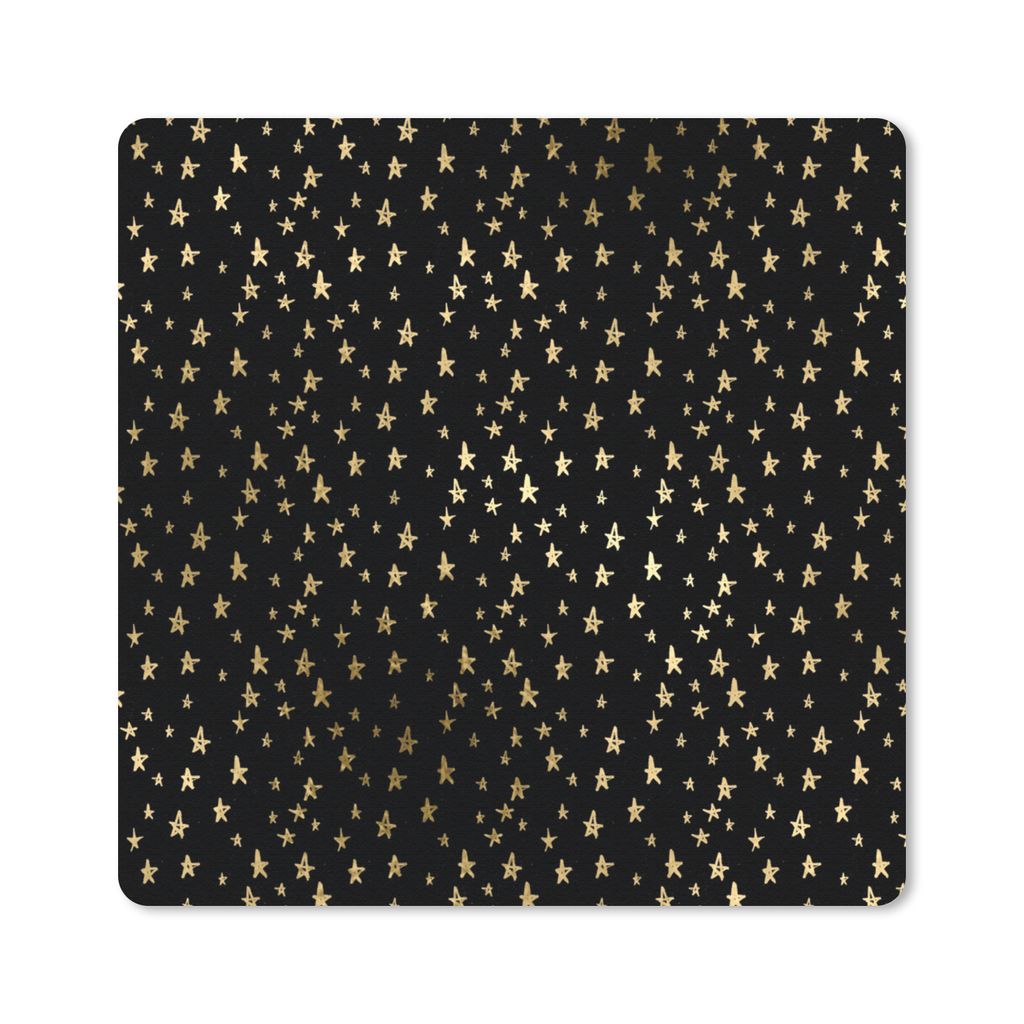 MuchoWow Mauspad Mousepad Muster - Sterne - Gold 30x30 cm - Mousepads - Maus Mat - Pad - Mausunterlage - Gaming