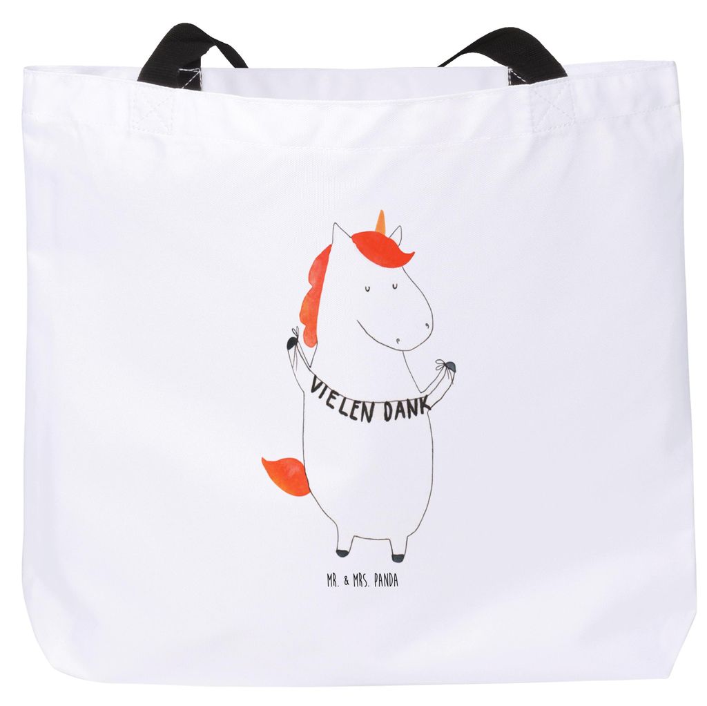 Mr. & Mrs. Panda Einkaufstasche Einhorn Dankeschön - Weiß - Geschenk, Unicorn, Laptoptasche, Beutel, Reisetasche, Einhörner, Strandtasche, Danke...