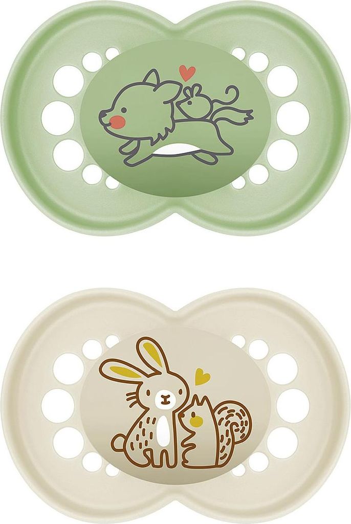 MAM Original Schnuller im 2er-Set, zahnfreundlicher Baby Schnuller aus nachhaltigen & -erneuerbaren Materialien, Sauger aus MAM SkinSoft Silikon, m...