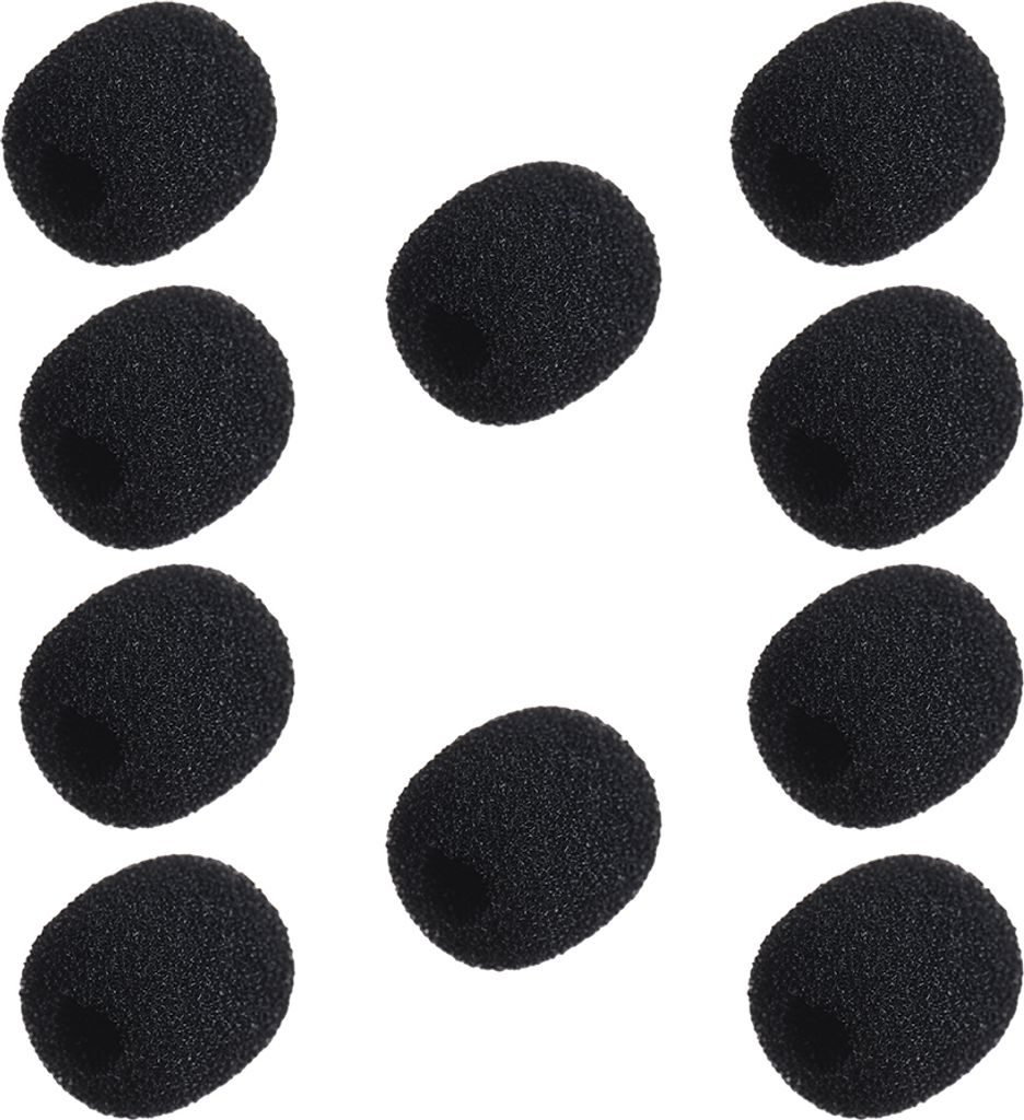 Andoer Mini Revers Headset Mikrofon Windschutzscheibe Mic Foam Cover, schwarz 10-Pack