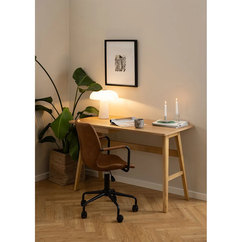 Bureau Barnett Chêne Authentique - Table de Travail Robuste en Bois