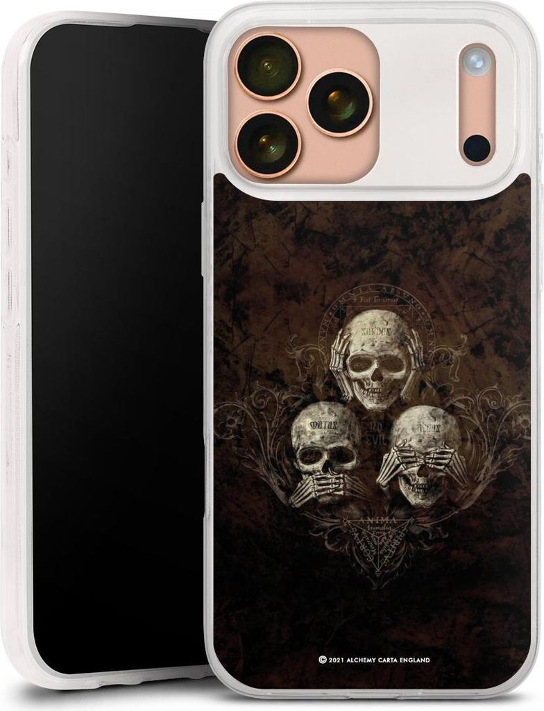 DeinDesign Slim Hülle für Apple iPhone 17 Pro Max Silikon Case Ultra Dünn Handyhülle Art Gothic Totenköpfe