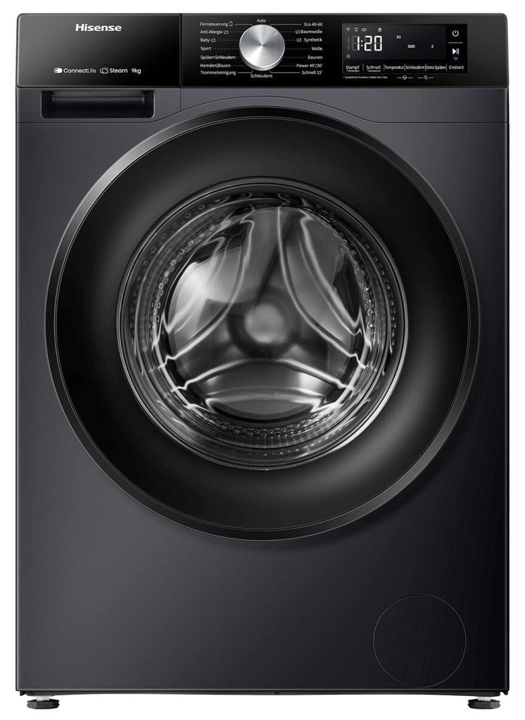 Hisense WF3S9043BB3 3S, Frontlader, 9 kg, B, 72 dB, 1400 Produktbild 