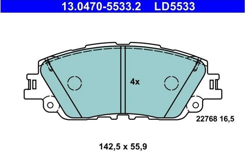 Kit Frein Avant Céramique Toyota Corolla Rav4 2.0-2.5 Idéal Long Trajet