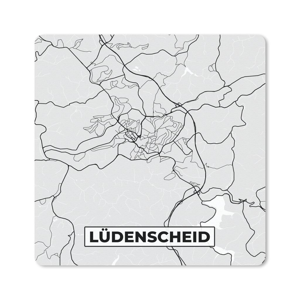MuchoWow Mauspad Mousepad Deutschland - Karte - Lüdenscheid - Karte - Stadtplan 30x30 cm - Mousepads - Maus Mat - Pad - Mausunterlage - Gaming