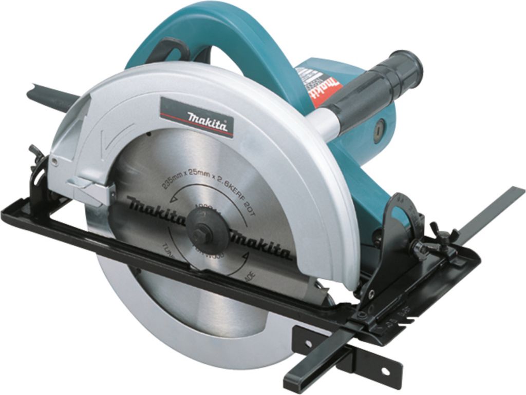 A Makita N5900B Handkreissäge is shown from a side angle against a light gray background.