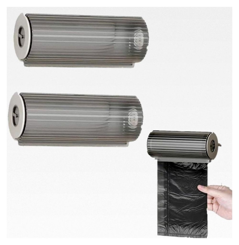2 Stück Müllbeutel Aufbewahrungsbox, Müllsackspender Rollenhalter für Küche und Badezimmer, Wandmontage unter der Spüle, Müllsack-Aufbewahru...