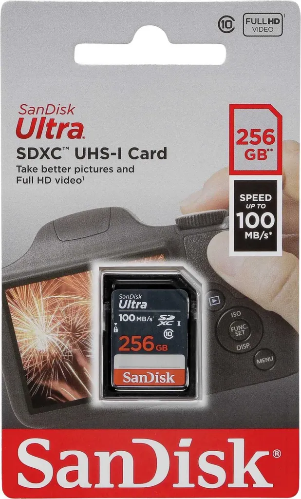 SanDisk Ultra Lite SDXC 256GB Vitesse 100MB/s Carte Mémoire Haute Capacité