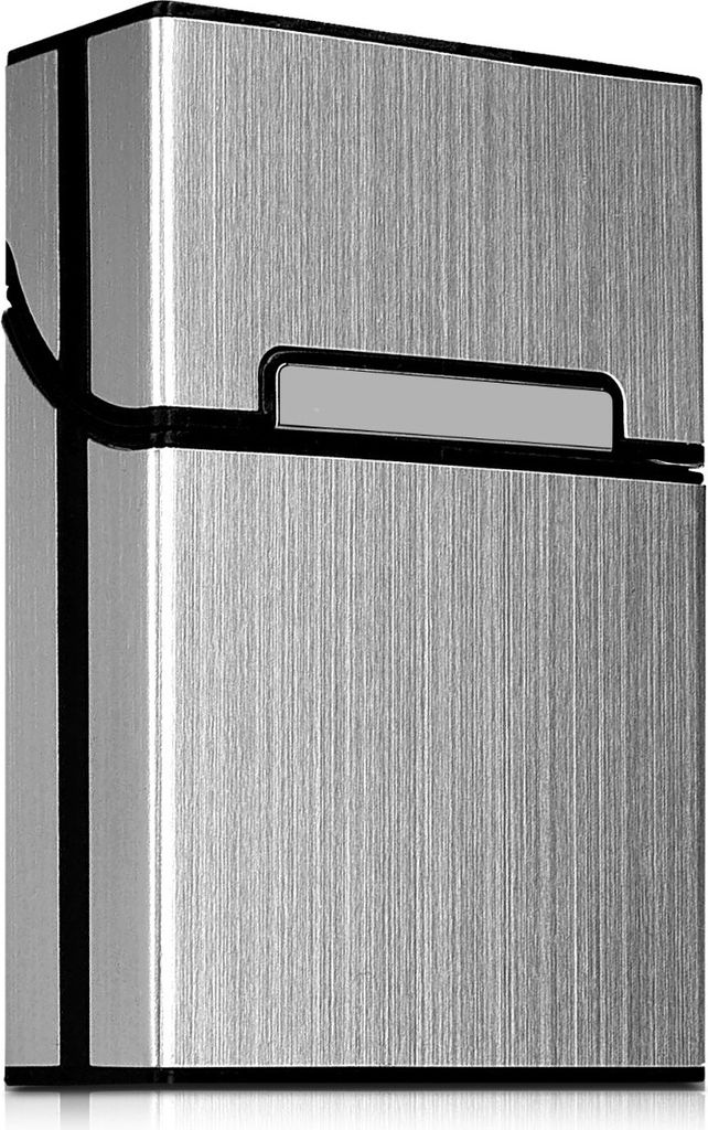 kwmobile Zigarettenetui Zigarettenbox Hülle für Zigaretten - Zigaretten Etui mit Magnetverschluss - Aluminium Beschichtung Silber