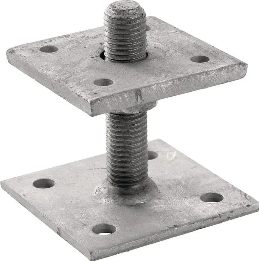 Embase de poteau 80 mm galvanisée épaisseur 8 mm perçage 12 mm
