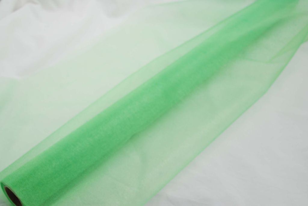 Organza hell grün 10 m x 70 cm - Deko Stoffe Floristik - Tischdeko