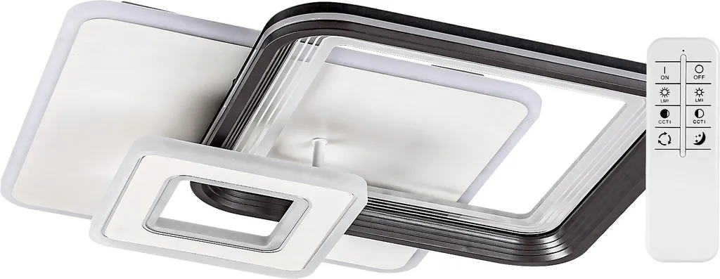 Grand Plafonnier LED Rond 48W Effet Bois - Luminaire de Salon avec Variateur