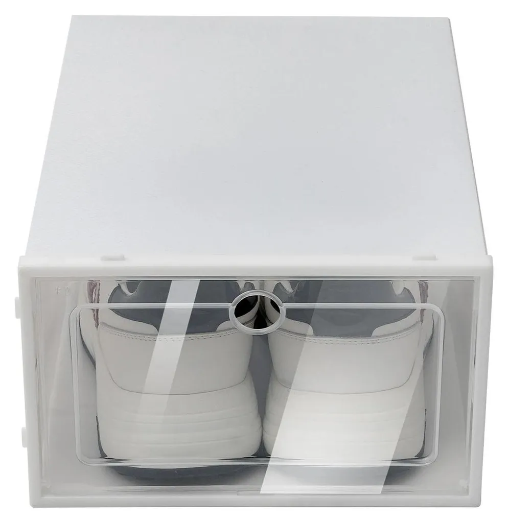 Boîtes à chaussures empilables plastiques lot de 20 blanches 33cm - 12