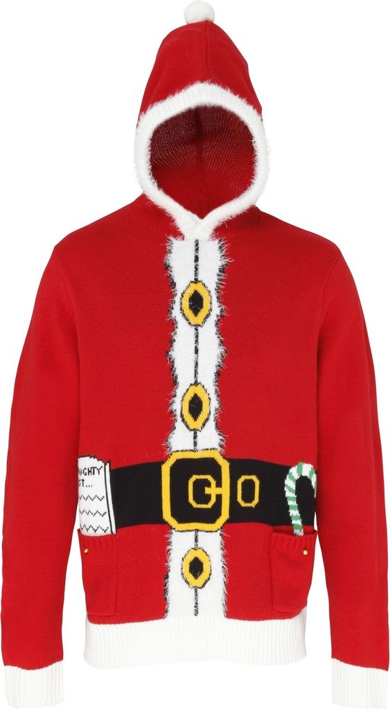 Christmas Shop Uni Kapuzenpullover im Weihnachtsmann-Design RW3797 (XS) (Rot)