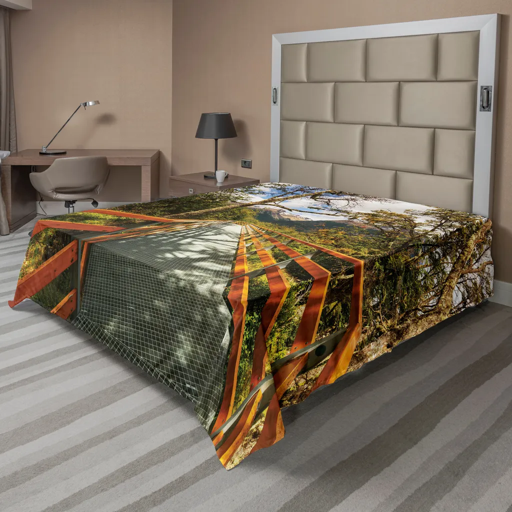Drap de Lit Thème Nature et Randonnée pour Chambre Décorative 244x205cm