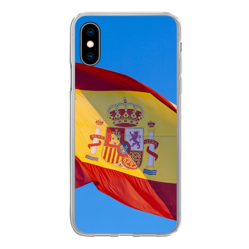 MuchoWow Handyhülle Schutzhülle Hülle für iPhone X Die Nationalflagge von Spanien Silikon Softcase Handy Hülle - Handyhülle