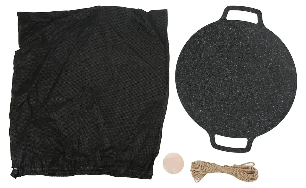 Grille de barbecue portable ronde avec système anti-coulée de graisse