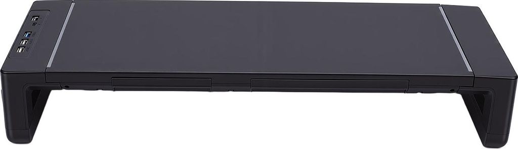 Computer-Display-Riser, verstellbarer, faltbarer Ständer mit Telefonhalter, 4 USB-Anschlüsse für Laptop, TV, Lautsprecher, Drucker
