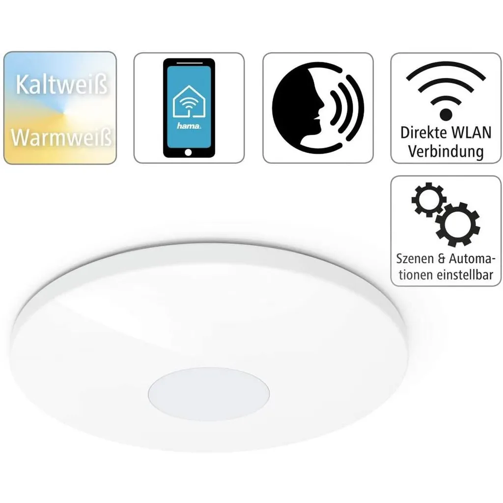 Plafonnier LED 40W WiFi de 50cm à Intensité Variable - Blanc Moderne - 5
