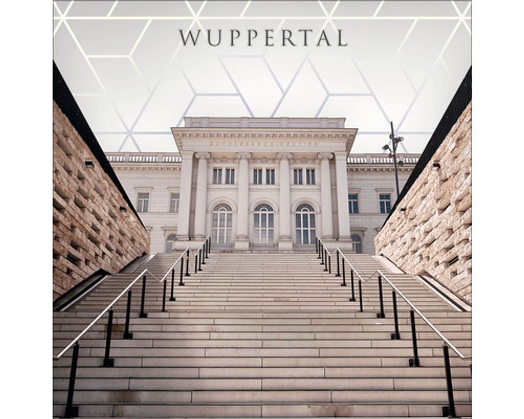 Glasbild Wuppertal Bundesbahndirektion 30x30 cm