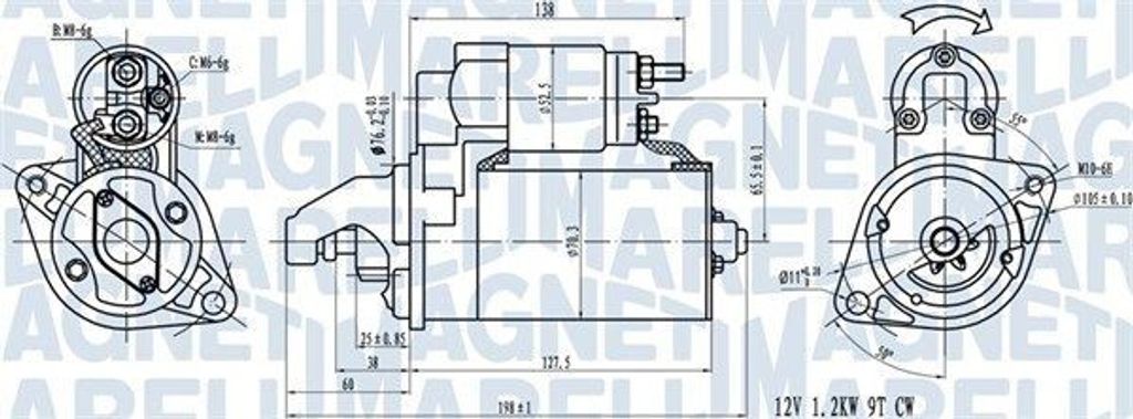 MAGNETI MARELLI 063721413010 Starter Anlasser 1,2kW für BMW 3 Limousine (E90) 12V