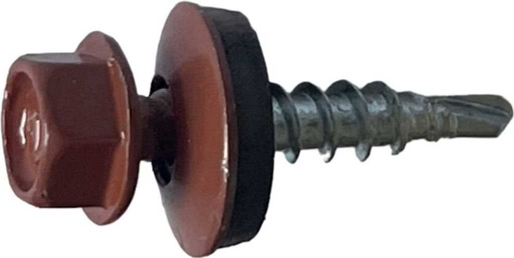 BKshop | Spenglerschrauben 4,8 x 20 mm - Schokobraun - Selbstschneidend - Mit Dichtscheibe