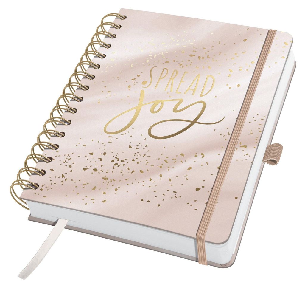 SIGEL JP205 Tagesplaner Jolie undatiert - Glittery Joy - ca. A5 - rosa, grau - Hardcover - 2 Seiten = links Notizen / rechts Planungsseite - 240 S....