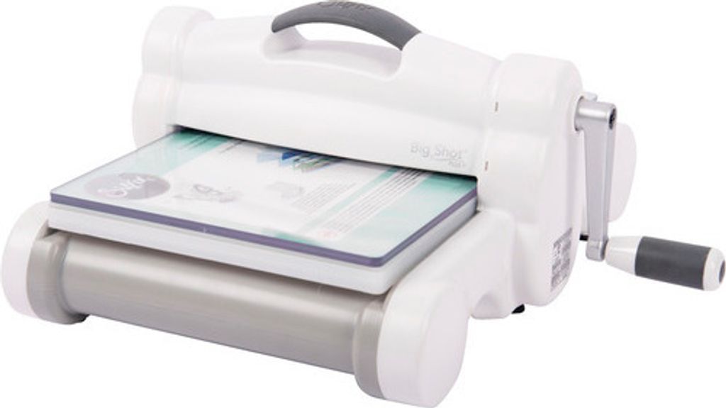 A Sizzix Big Shot Plus die-cutting and embossing machine is shown on a white background.