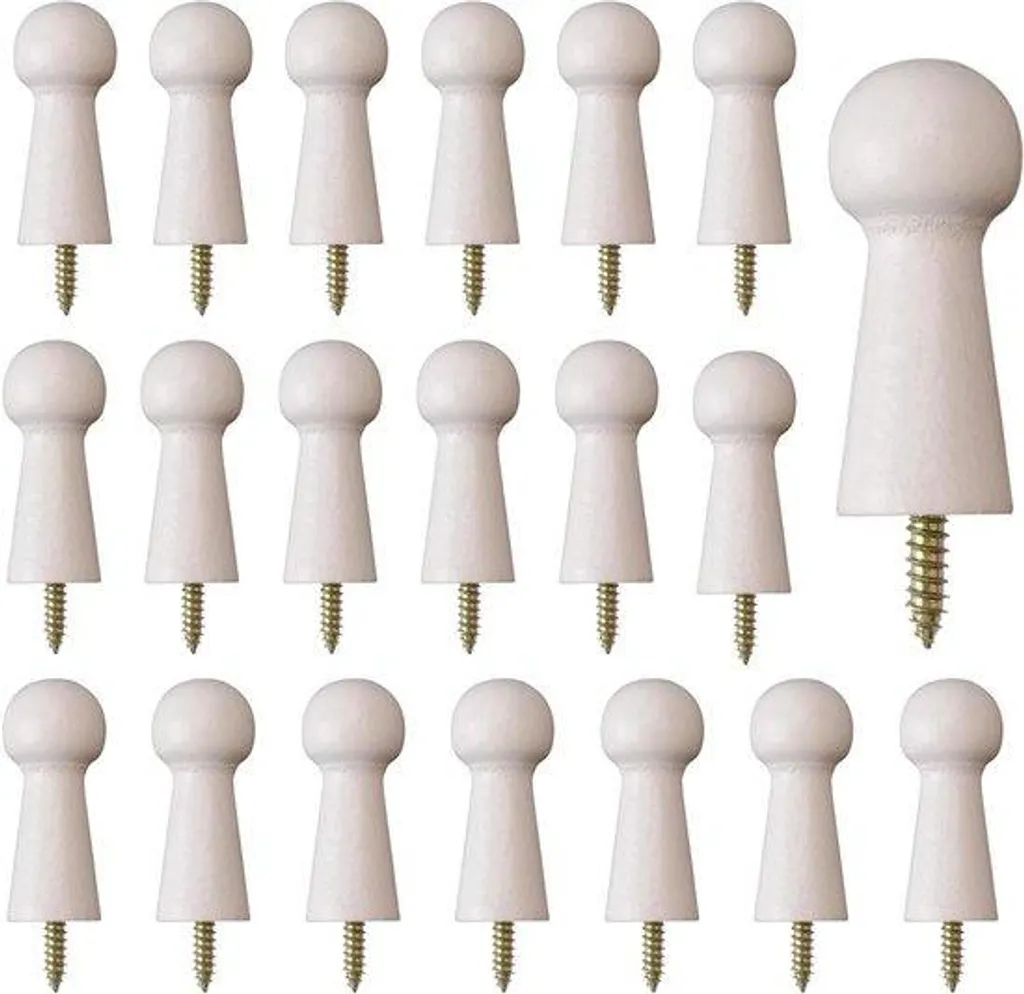 20 Crochets décoratifs en bois noir mat pour l'organisation des portes