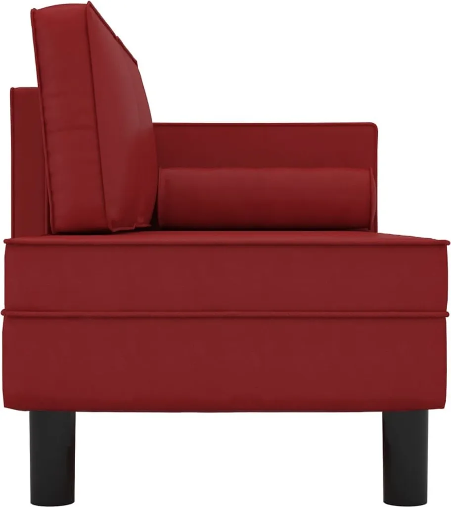 vidaXL Chaise longue similicuir rouge vin avec coussin design