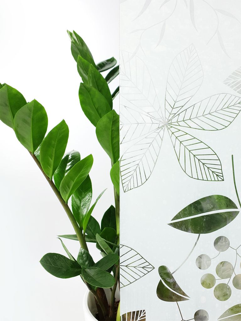 Statisch Fensterfolie 90x50 cm - Felicia - Sichtschutzfolie Fenster Milchglasfolie statisch haftend | Folie Fenster für Bad und Büro - Tageslicht...