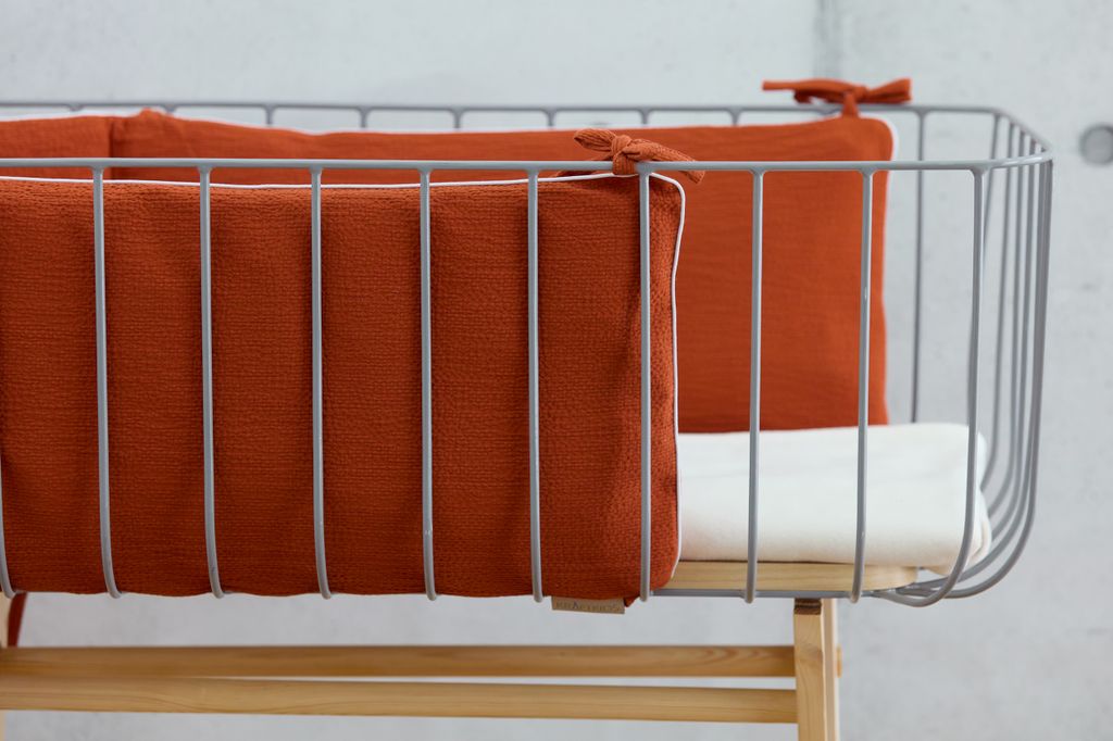 KraftKids Nestchen Doppelkrepp Rot Herbstrot pass. f. Bettgröße 140 x 70 cm