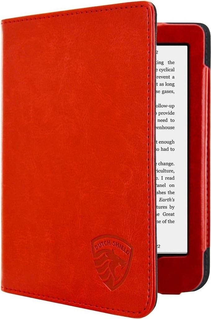 Dutch Shield - Luxe Case Hülle für das Kobo Clara 2E Ebook - Klapphülle Ereader Schutzhülle Cover Rot