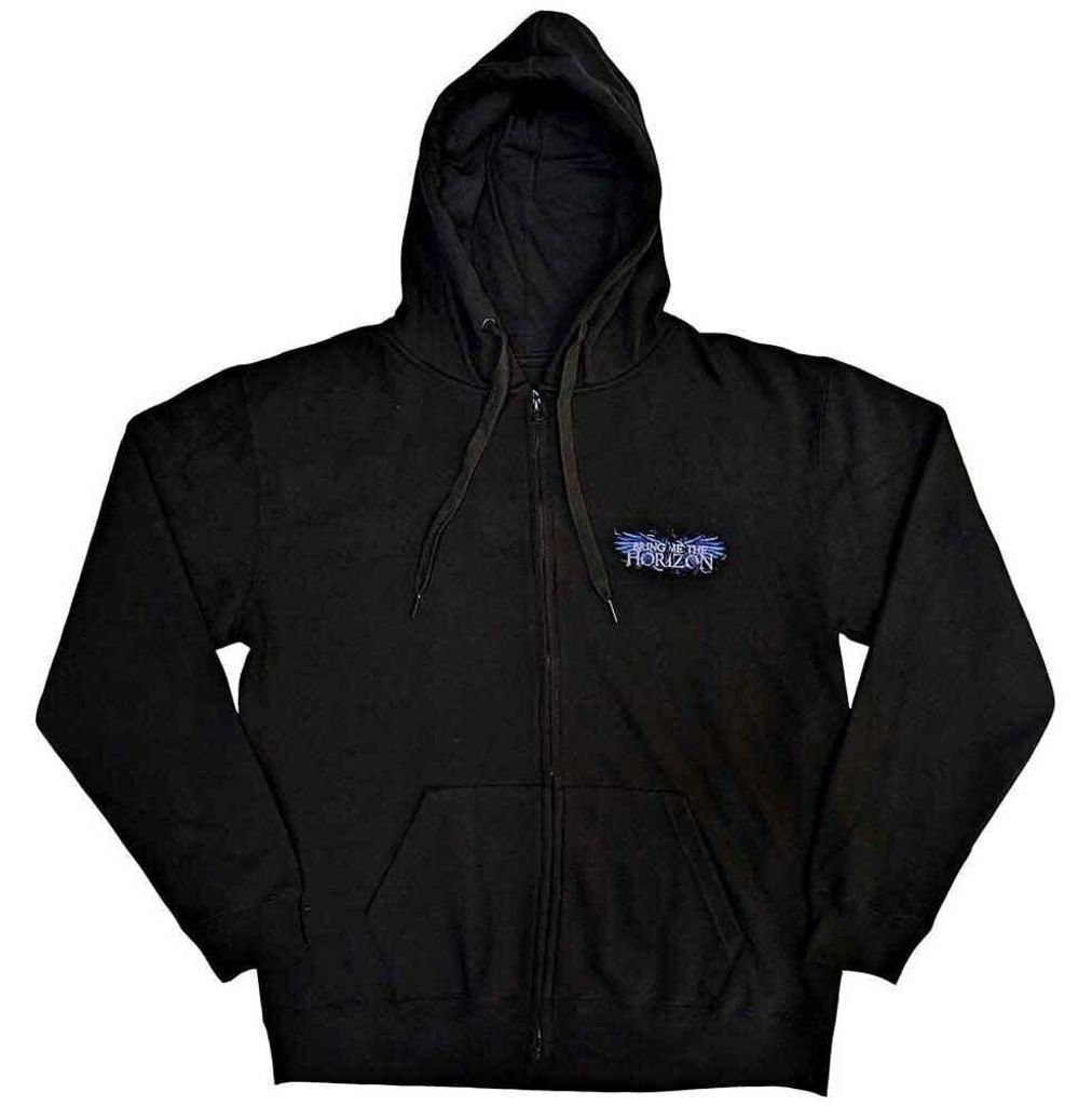 Bring Me The Horizon Blue Crow Wings (Back Print) Black L Hoodie