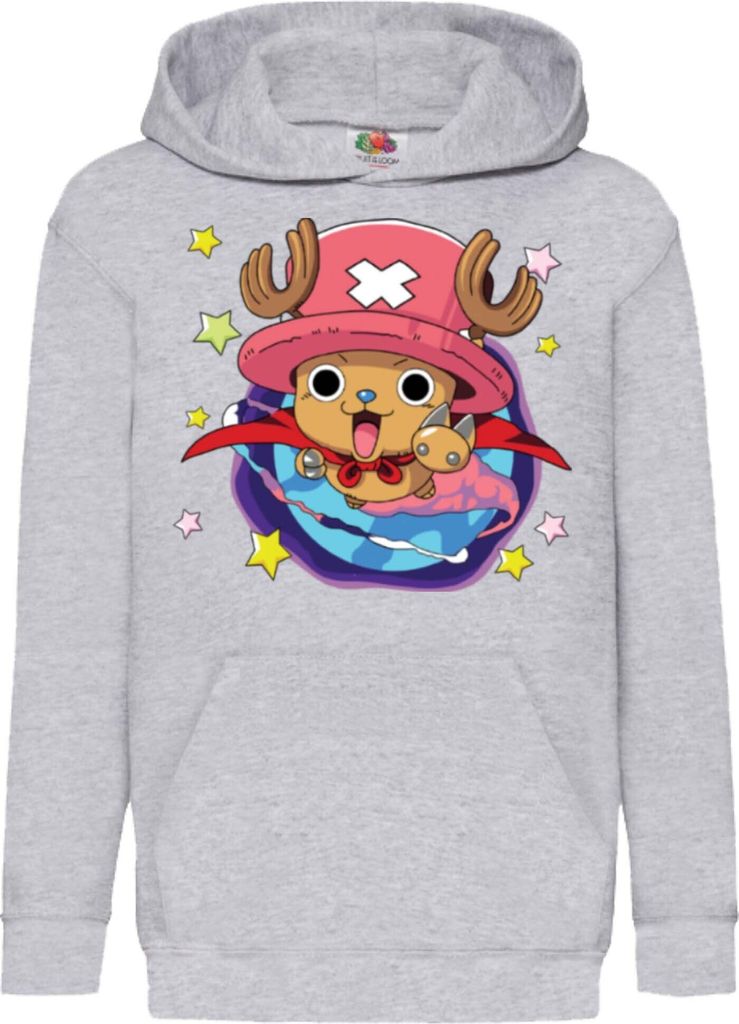 Kinder Kapuzenpullover One Manga Piece Anime Tony Tony Chopper, 7-8 Jahr - 128 / Grau