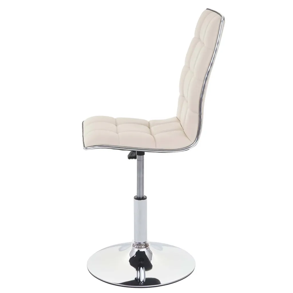 Fauteuil de table pivotant crème HWC-C41 réglable pour cuisine et salon
