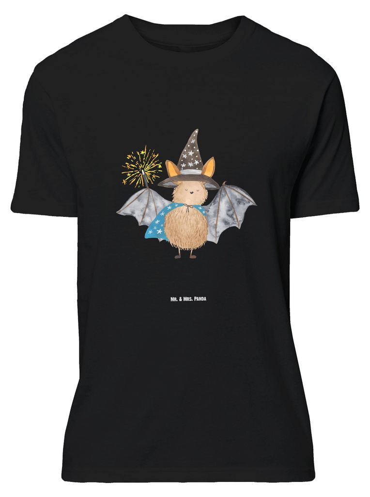 Mr. & Mrs. Panda Größe L T-Shirt Fledermaus Zauberer - Schwarz - Geschenk, Frauen, Lustige Sprüche, Fledermäuse, mit Spruch, Reinsteigern, Magi...