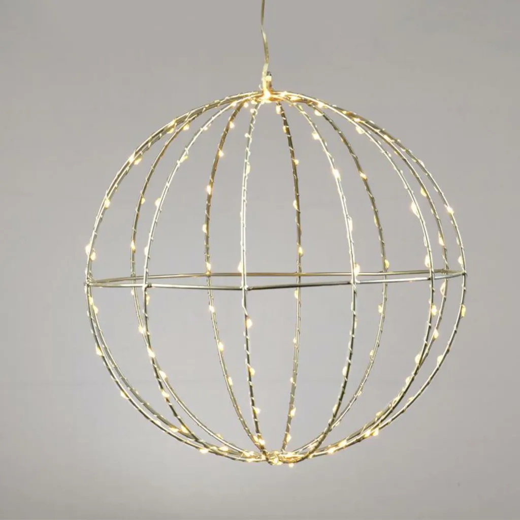 Boule de Noël géante 40 cm blanc chaud 240 LED étanche extérieur