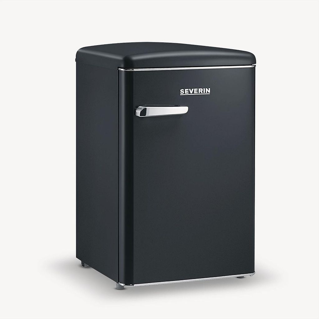 SEVERIN Retro Tischkühlschrank RKS 8832 aus Kunststoff, schwarz Kühlschrank Gefrierkombination Retro Kühlschrank Led Kühlschrank Kühlschrank G...