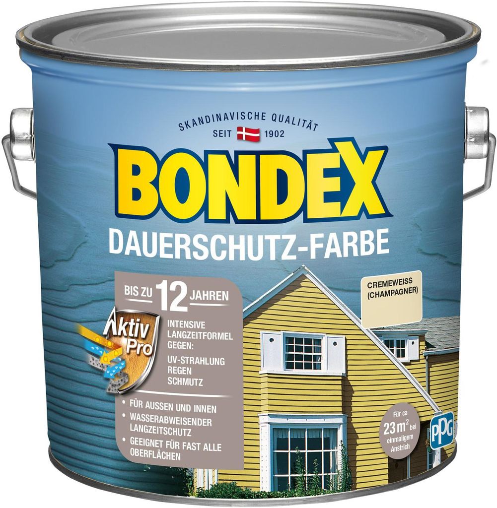 Bondex Dauerschutzfarbe 2,5 L cremeweiß Produktbild 