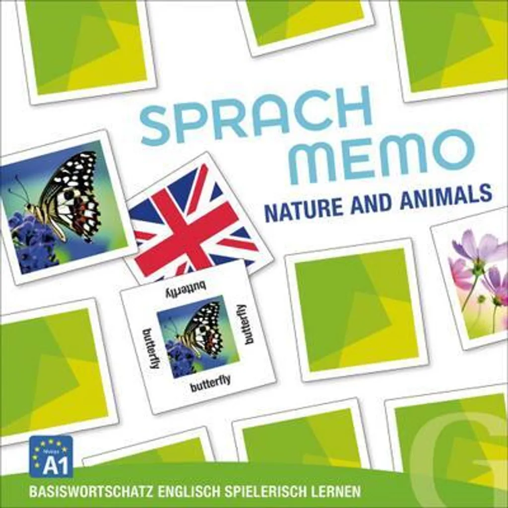 Mémo anglais Nature and Animals illustré avec 50 cartes pédagogiques