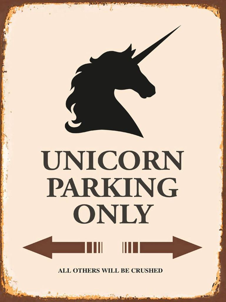 vianmo Holzschild 40x30 cm Unicorn Parking only all others