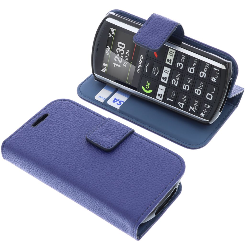 foto-kontor Tasche kompatibel mit Emporia Simplicity Book Style blau Schutz Hülle Buch