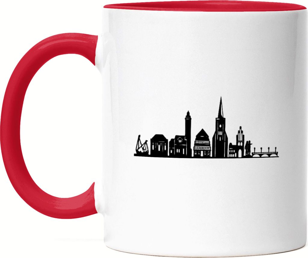 Neustadt in Holstein Silhouette Tasse Rot - Geschenkidee für Einheimische