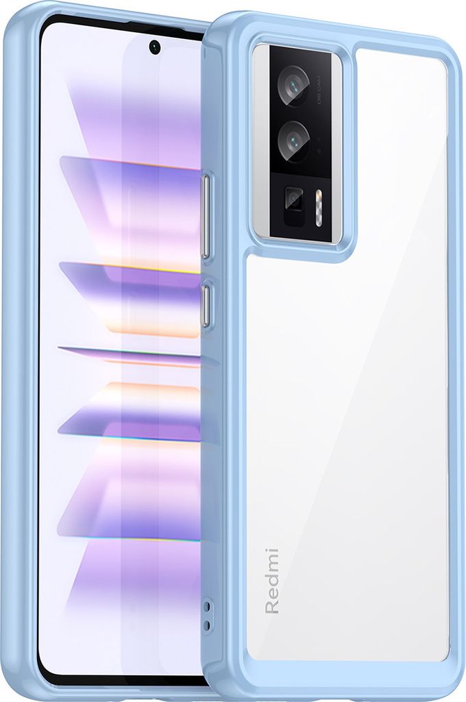 Xiaomi Poco F5 Pro Hülle, Klar Rückseite Stoßfeste TPU Silikon Bumper Schutzhülle für Xiaomi Poco F5 Pro/Redmi K60/K60 Pro Blau